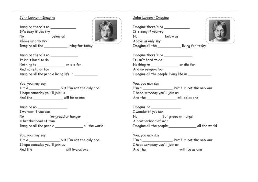 complete the song worksheet