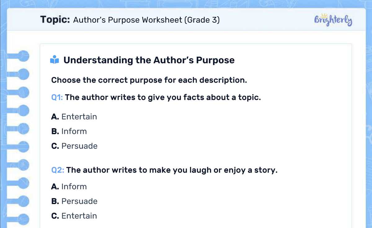 author purpose worksheets