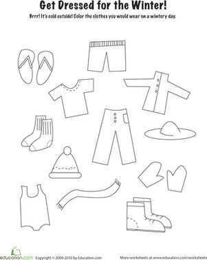 clothes worksheets for preschool