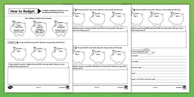making a budget worksheet