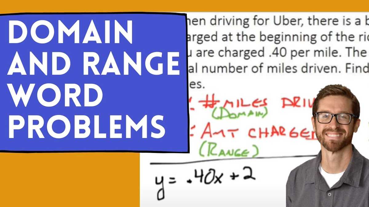 domain and range word problems worksheet