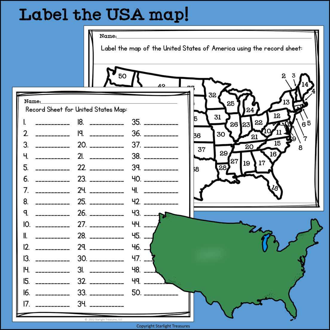 labeling a map worksheet