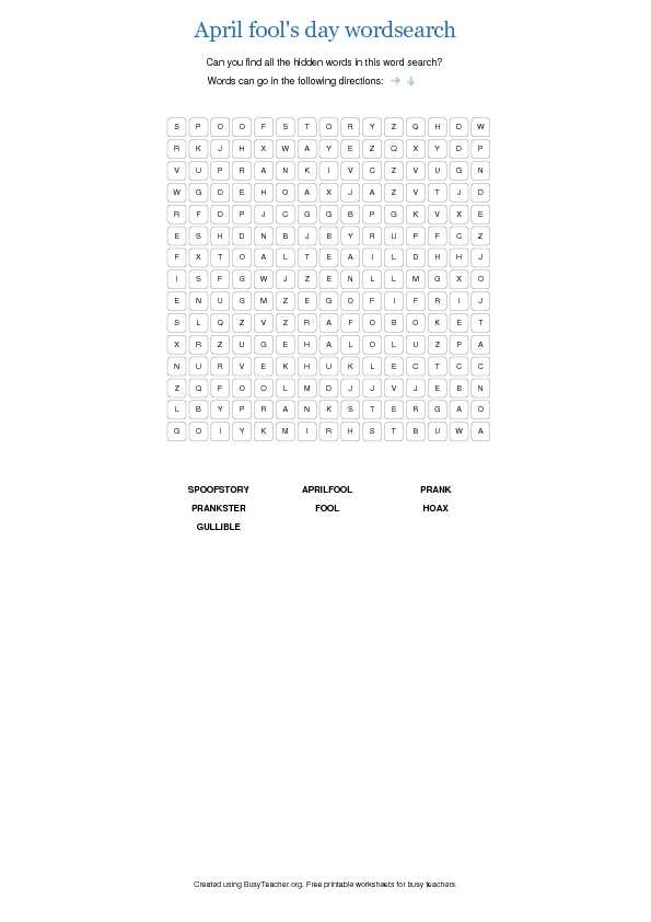 april fool worksheets printable