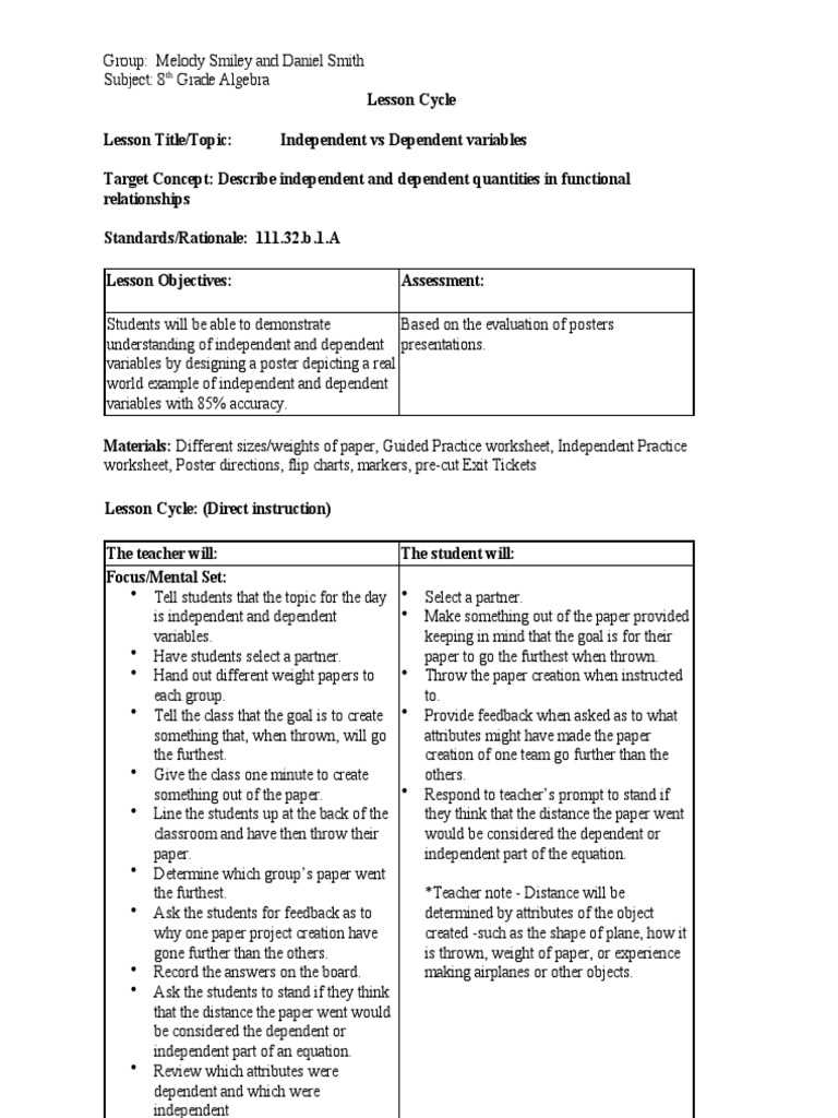 independent and dependent variable worksheet