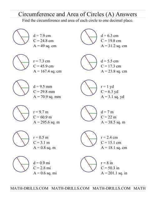 circle problem solving worksheets