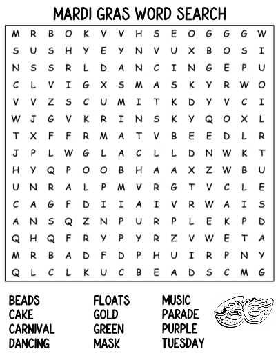 mardi gras worksheets for kids