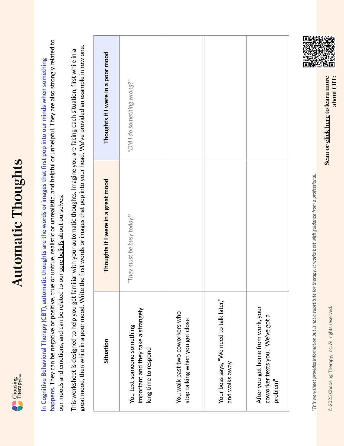 cbt automatic thoughts worksheet