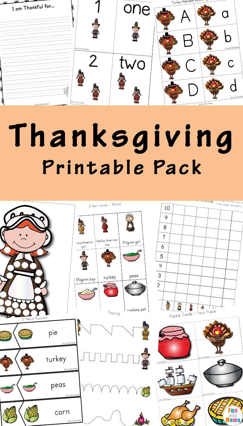 thanksgiving day worksheets for kindergarten