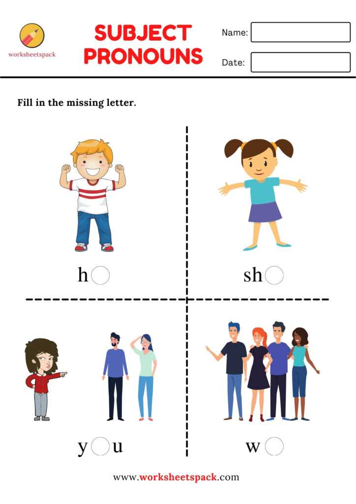 worksheets on subject pronouns