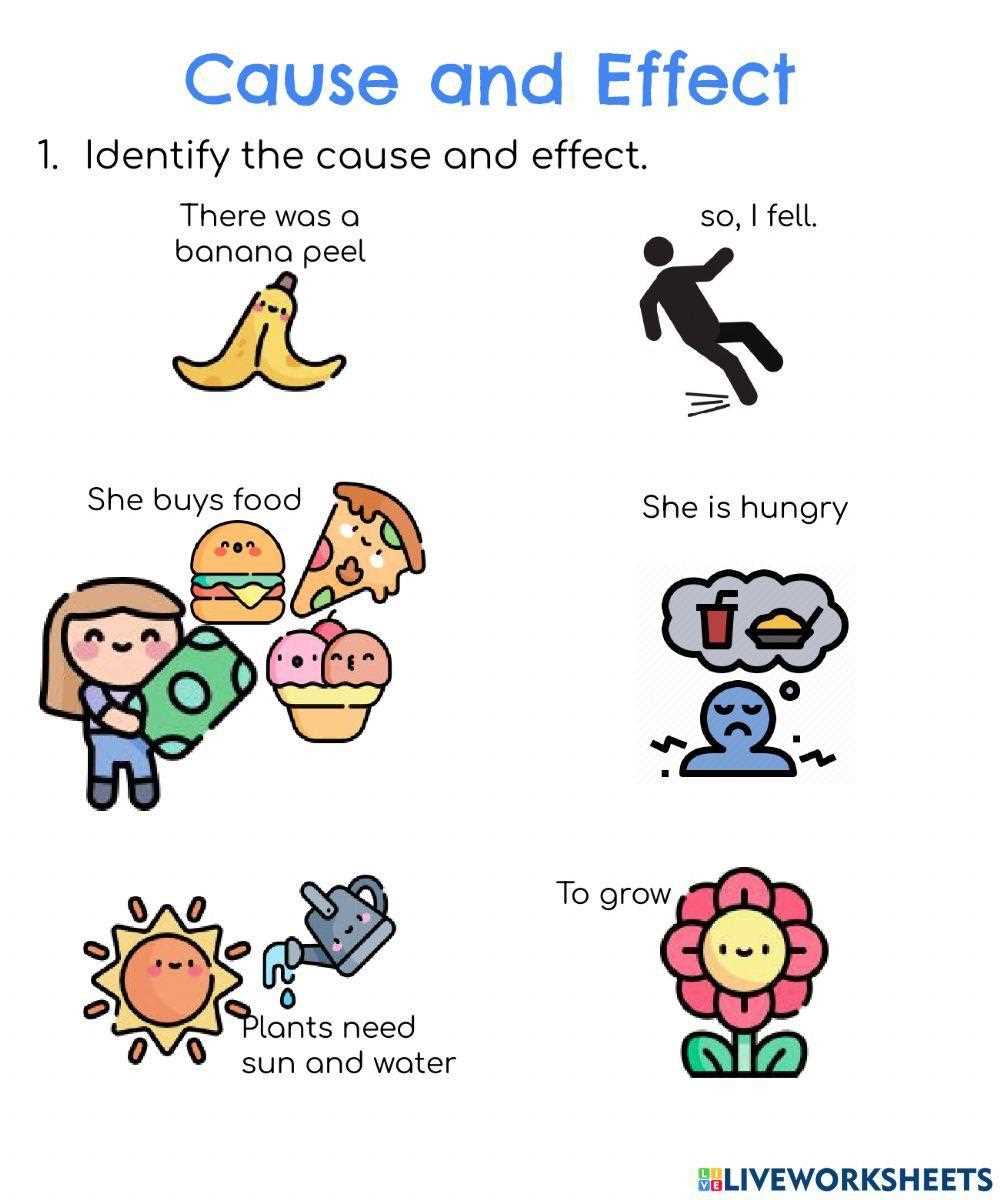 cause and effect picture worksheets for kindergarten