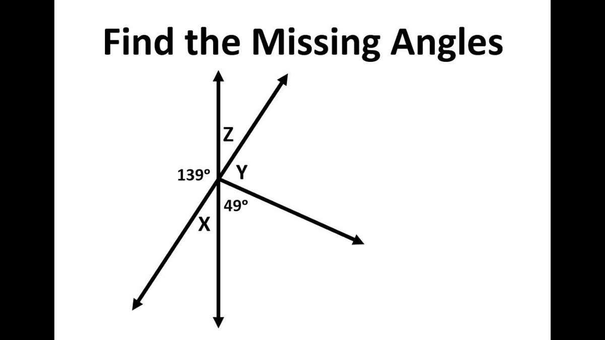 find the measure of the missing angle worksheet