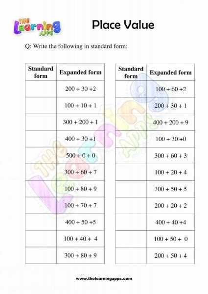 place and place value worksheets place and place value worksheets