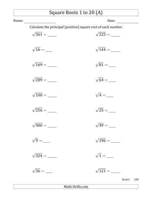 square roots worksheets