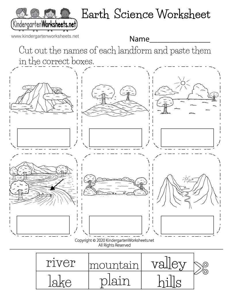 landforms worksheet