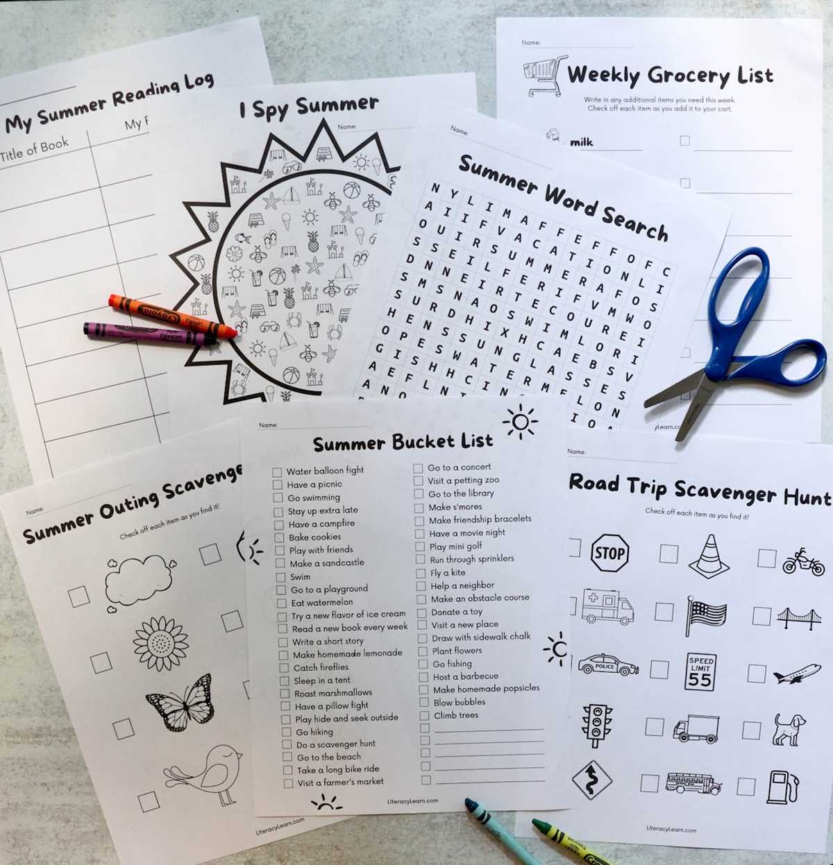 daily summer activities moving from 1st to 2nd grade worksheets
