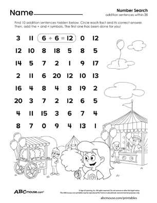 first grade adding worksheets