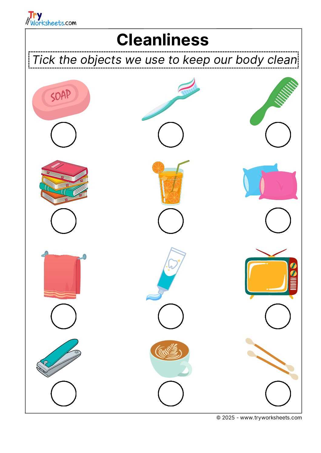 cleanliness worksheets for kindergarten
