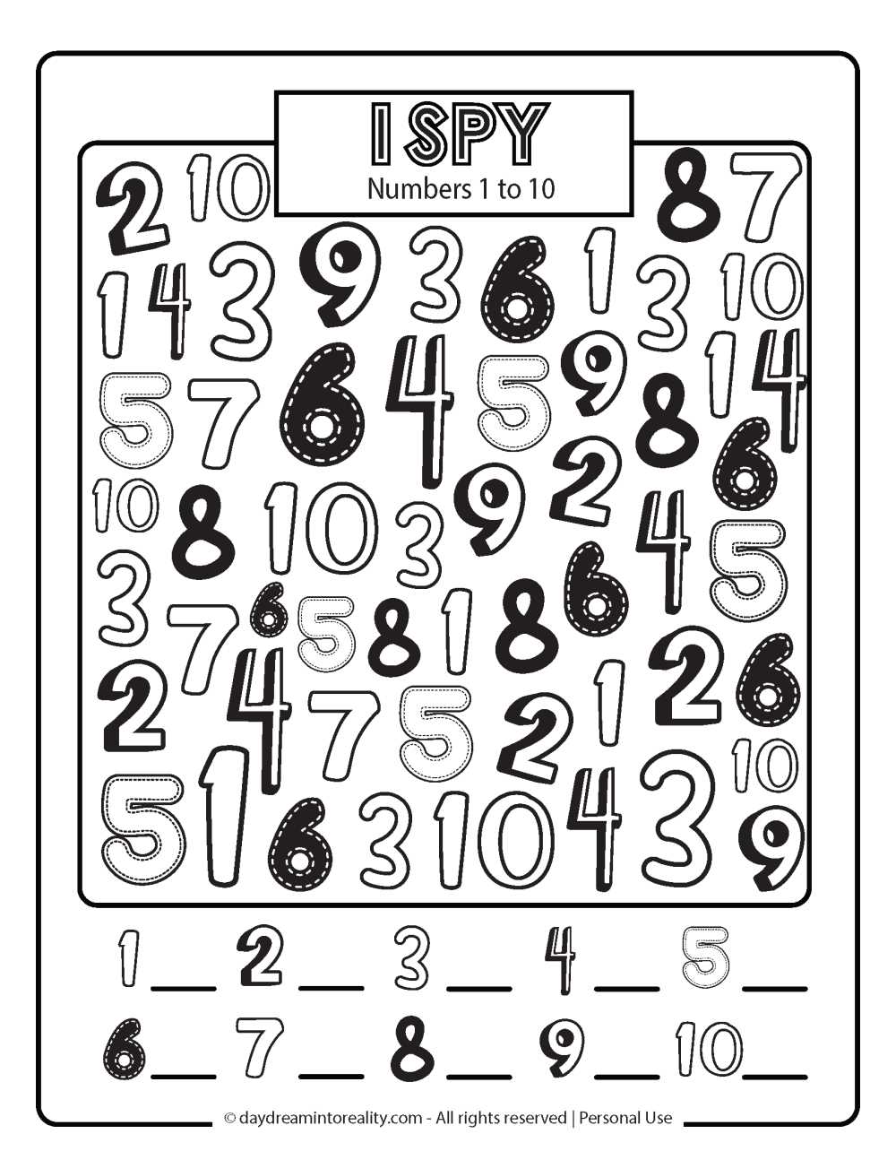 number 1 10 worksheets number 1 10 worksheets