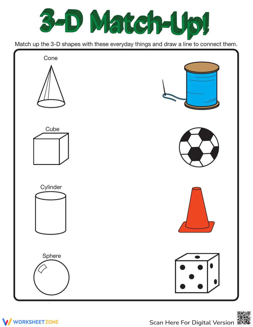 3 dimensional shape worksheet