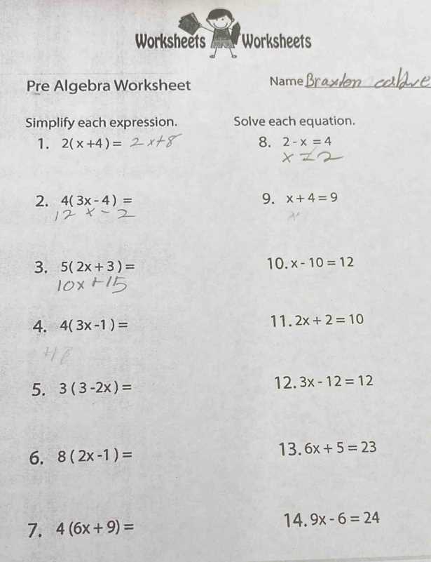 expressions and equations worksheet 6th grade