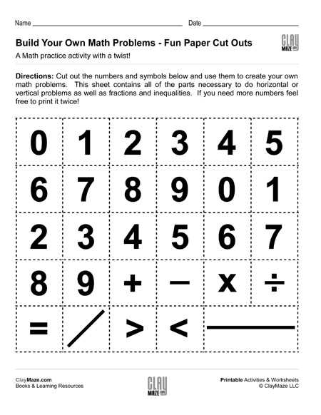 build your own math worksheets