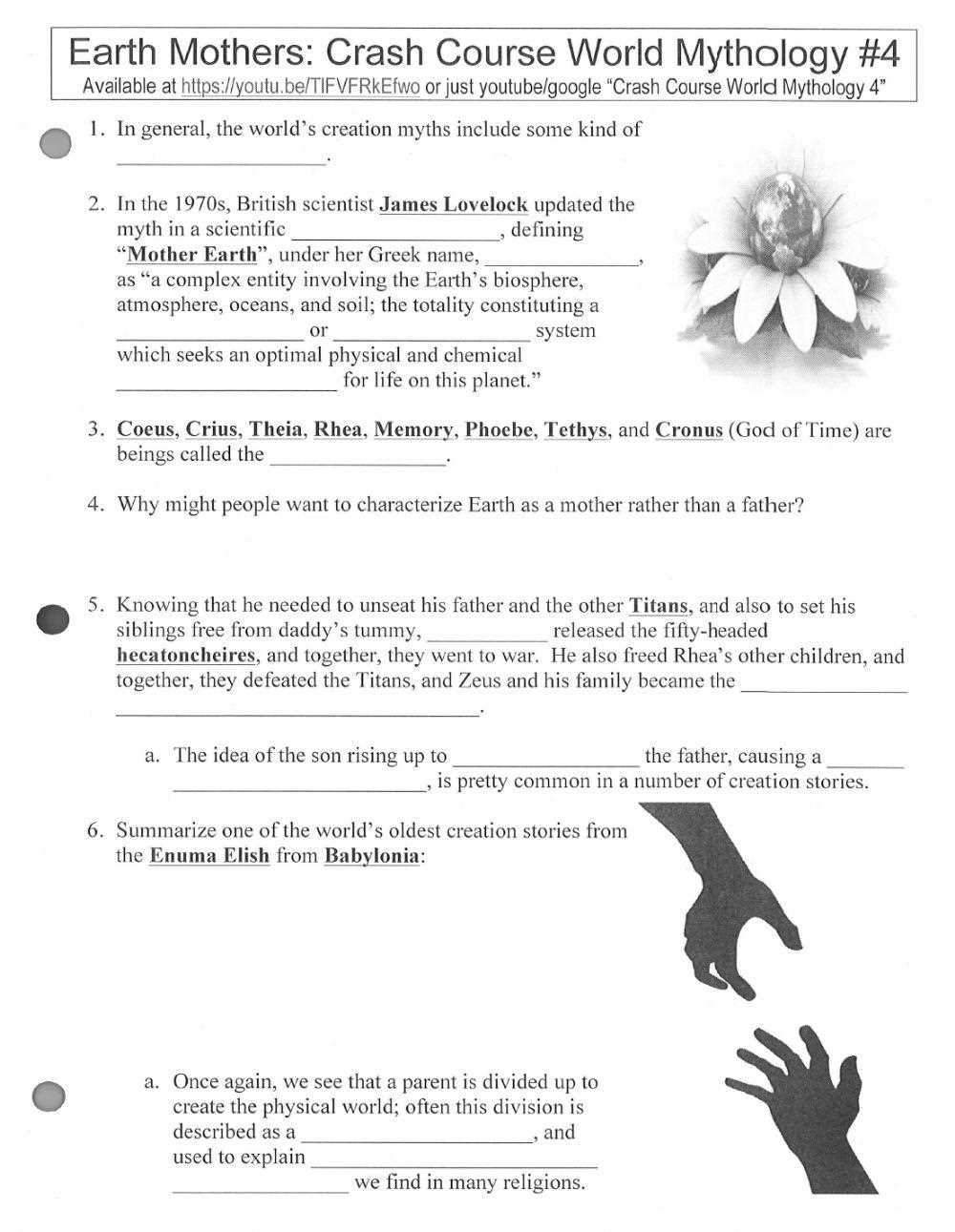 crash course worksheet