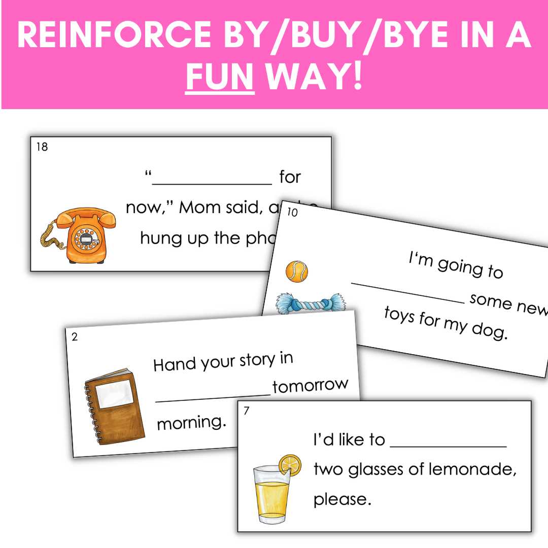 buy bye by worksheet