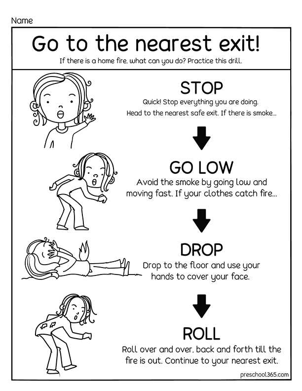fire safety worksheets for preschoolers