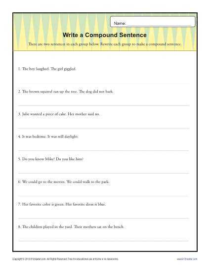 writing complete sentences worksheets