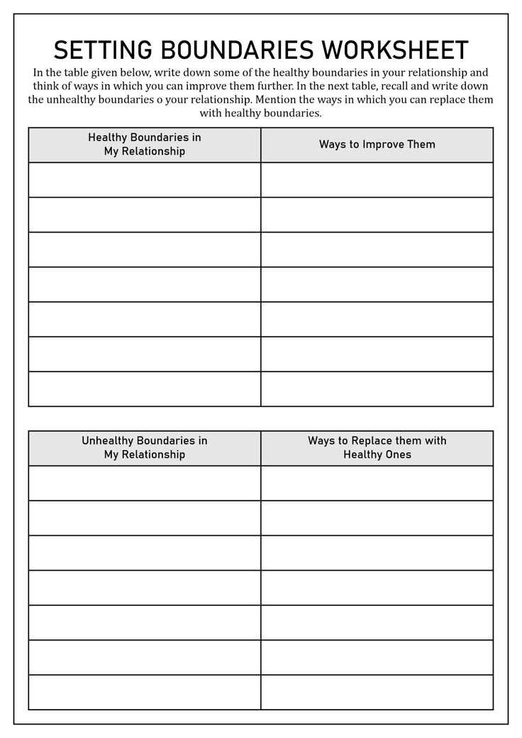 relationship boundaries worksheet