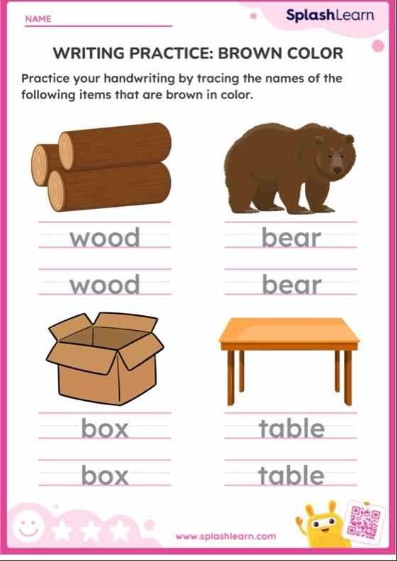 color brown worksheets