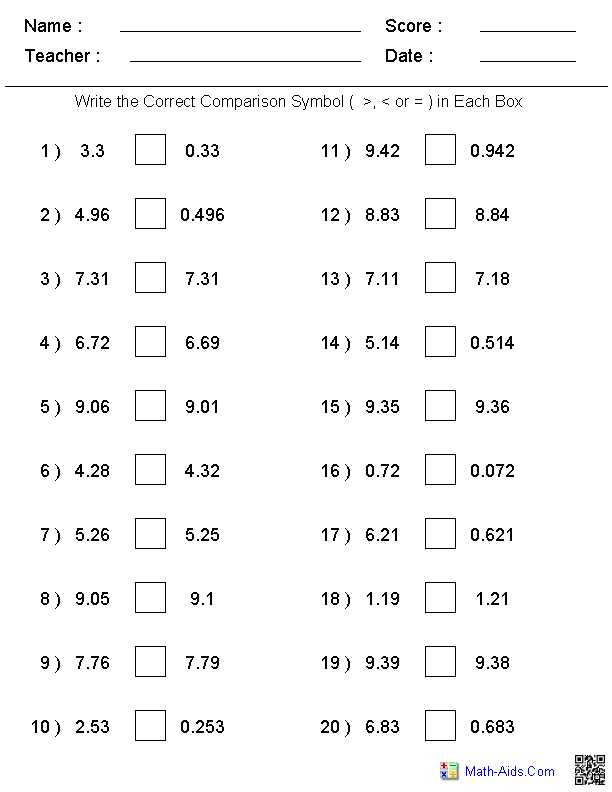 adding subtracting multiplying and dividing decimals worksheet