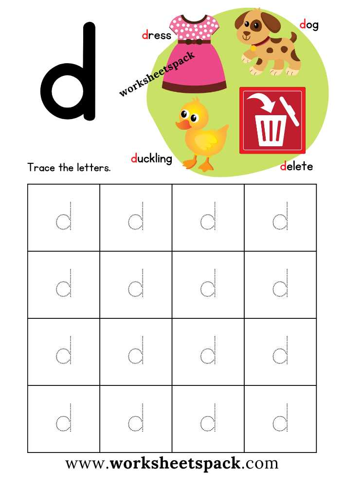 worksheet for letter d