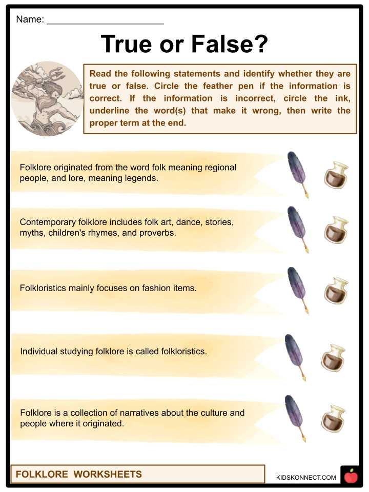 folktales worksheets free
