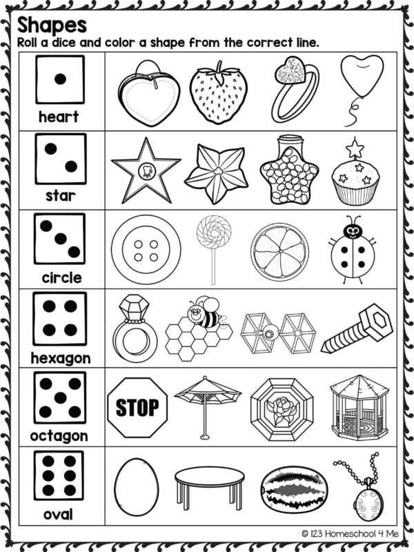 shape recognition worksheets