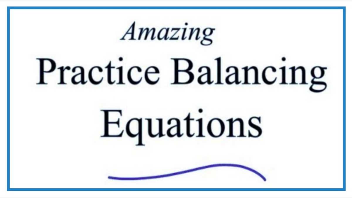 balancing the equation worksheet