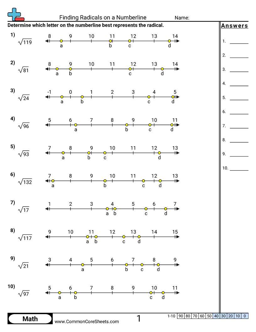 estimating non perfect squares worksheet