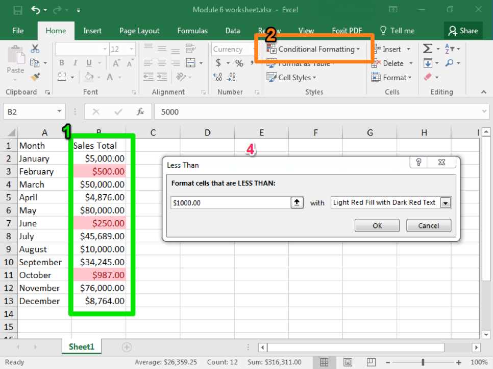 format worksheet in excel