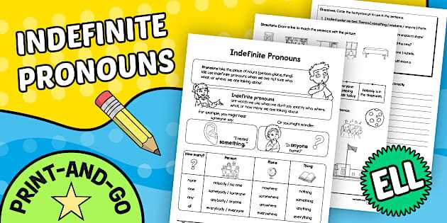 worksheet on indefinite pronouns