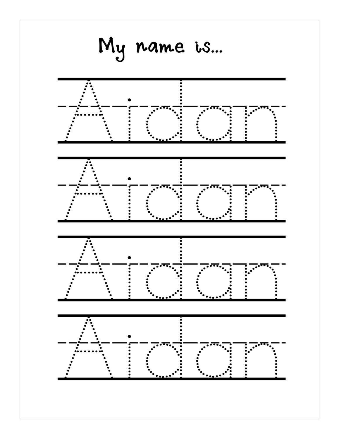 name worksheets for kindergarten