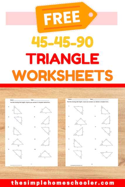 30 60 90 and 45 45 90 triangle worksheet
