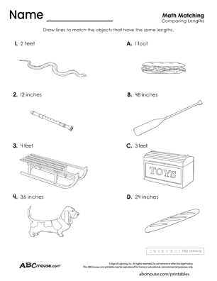 free printable measurement worksheets