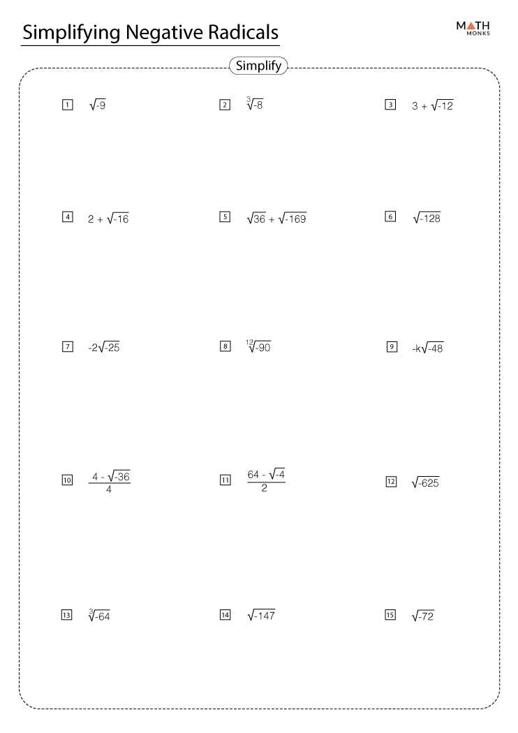 adding radicals worksheet
