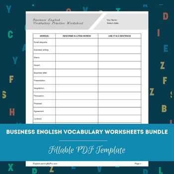 esl business worksheets