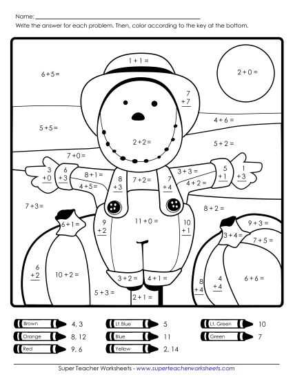 fall counting worksheets