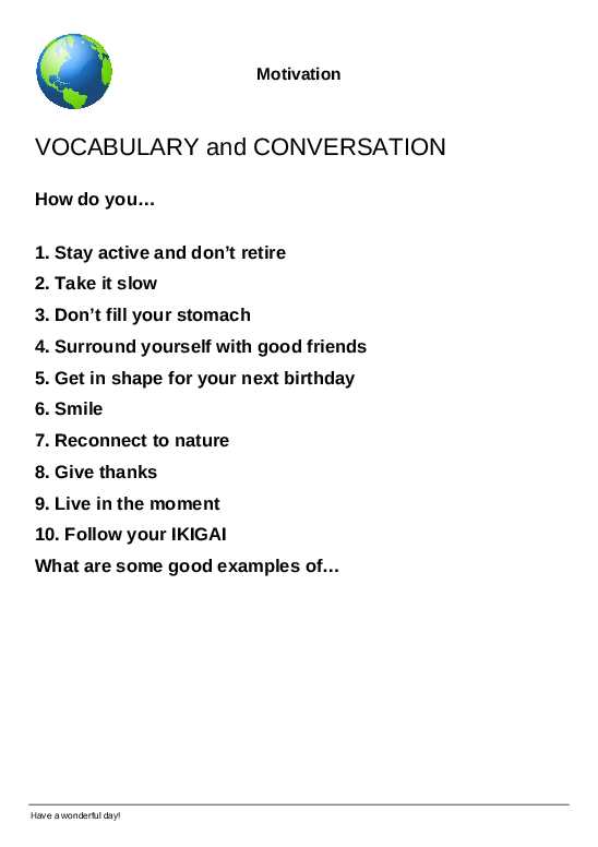 motivation worksheets