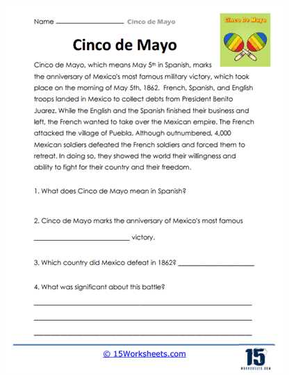 cinco de mayo vocabulary worksheets