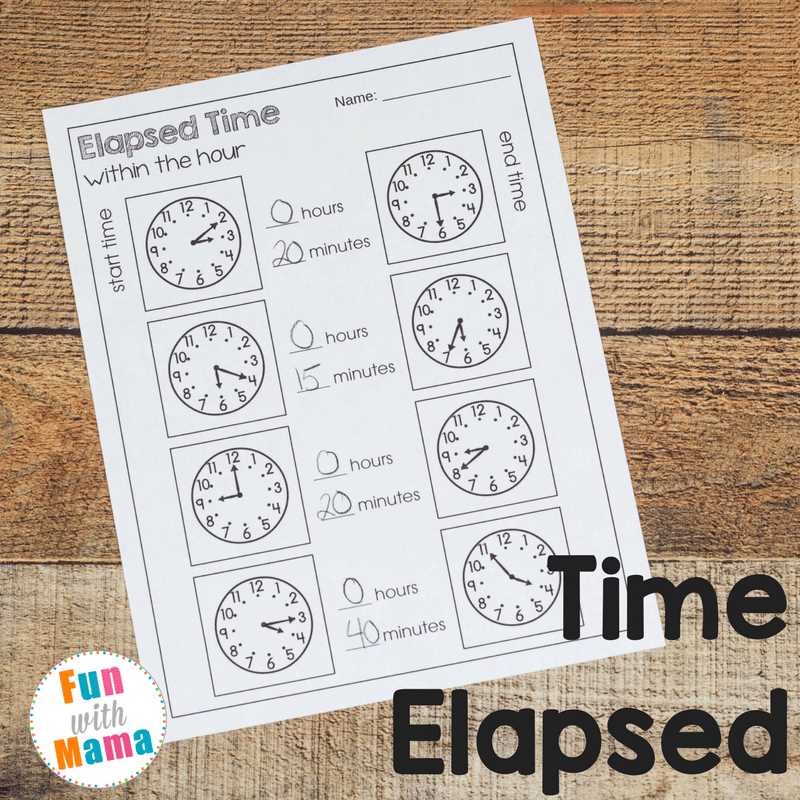 elapsed time free worksheets